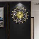 JUGV 21.2 Inch Gold Large Wall Clocks for Living Room Decor - GOLD/BLUE - Like New