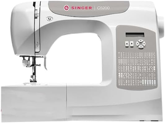 SINGER C5200 Computerized Sewing Machine 80 Built-in Stitches LCD Screen - GREY - Like New