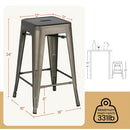 Yaheetech 24" Metal Barstools Set of 4 Counter Height Backless Stools - Like New