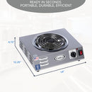 Cadco CSR-3T 14" Portable Electric Hot Plate, 1500W, 120V, Stainless Steel - Brand New