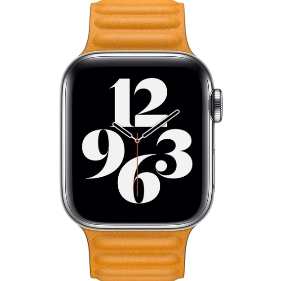 Apple Watch Band Leather Link 40mm M/L MY9E2AM/A - CALIFORNIA POPPY - Like New