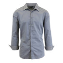 GALAXY BY HARVIC MEN'S LONG SLEEVE SLIM-FIT DRESS SHIRTS - SIZE M - MEDIUM GRAY - Brand New