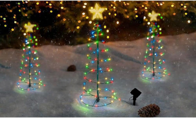 TOUCH OF ECO SOLAR CHRISTMAS TREE DECORATION LIGHT 1 PACK WARM WHITE GREEN Like New