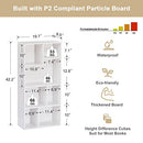 VECELO 42 INCH HIGH BOOKCASE, 4-TIER MODERN STORAGE CABINET - PEARL WHITE - Like New