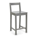 AMAZON BASICS WOODEN BAR STOOL WITH BACKREST 24" CH01-0601-036-SG - GRAY - Brand New