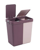 Mabel Home Plastic Laundry Hamper with Lid, 2 sections (Brown-Cream) - Brand New
