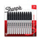 SHARPIE PERMANENT FINE-POINT MARKERS GRAY BARREL BLACK INK PACK 12 MARKERS - Brand New