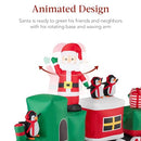 Best Choice Products Inflatable Christmas Train Animated Santa Holiday Decor - Brand New