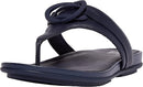 FITFLOP GRACIE RUBBER-BUCKLE LEATHER TOE-POST WOMEN'S - 8.5 - MIDNIGHT NAVY - Brand New
