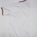 TIGER WOLF MEN'S THREE BUTTON POLO - SIZE: MEN M - WHITE/BLACK/RED - Like New