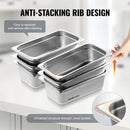 VEVOR 6 PACK HOTEL PANS, 1/3 SIZE ANTI-JAM STEAM PAN, STAINLESS STEEL - STEEL - Like New
