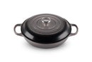LE CREUSET ENAMELED CAST IRON SIGNATURE BRAISER 3.5 QT. - OYSTER - Like New
