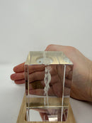 GENERIC LASER ENGRAVED CRYSTAL - HUMAN SKELETON - LED BASE - Like New