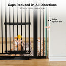 COMOMY 71" EXTRA TALL PET GATE 29.5-40.6" CAT DOOR H6 - BLACK - Like New