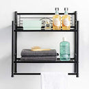 LEEDA 2-Tier Multipurpose Shelf or Wall Mounting Utility Metal - Black - Brand New