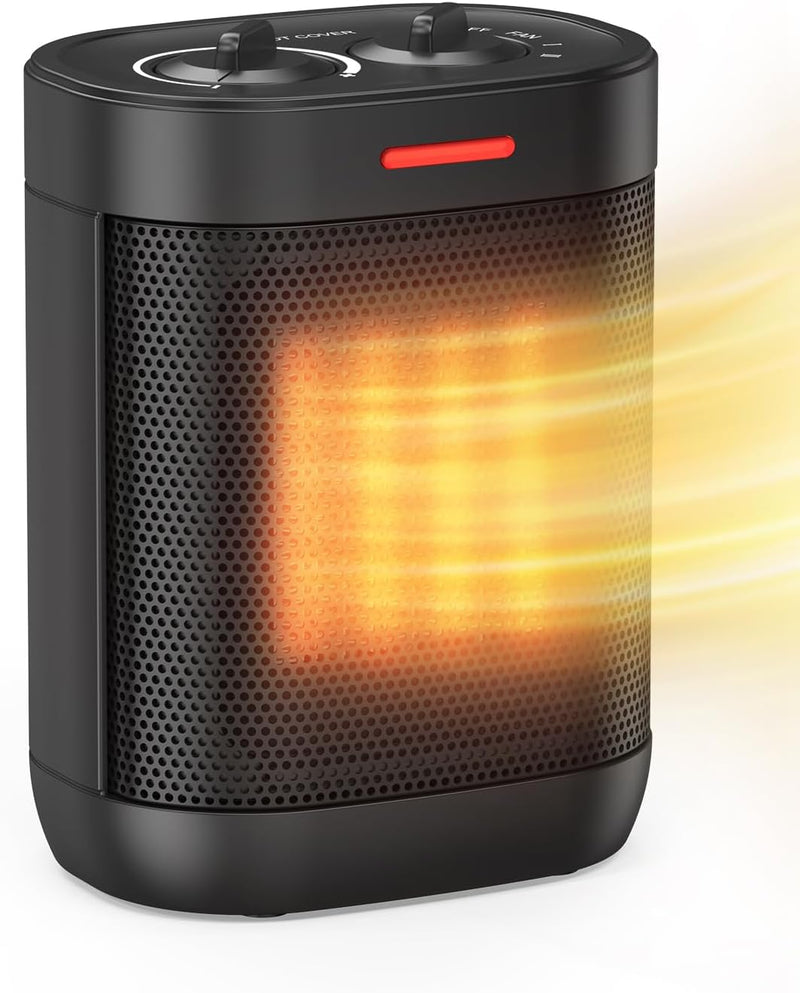 PEREYSI 1000W Small Space Heaters for Indoor Use, PTC-SH009S - OVAL - Black Like New