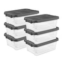 B0B1S57SJR Sterilite Modular Stacker Box with Latching Lid, 16 Quart, 6-Pack - Brand New