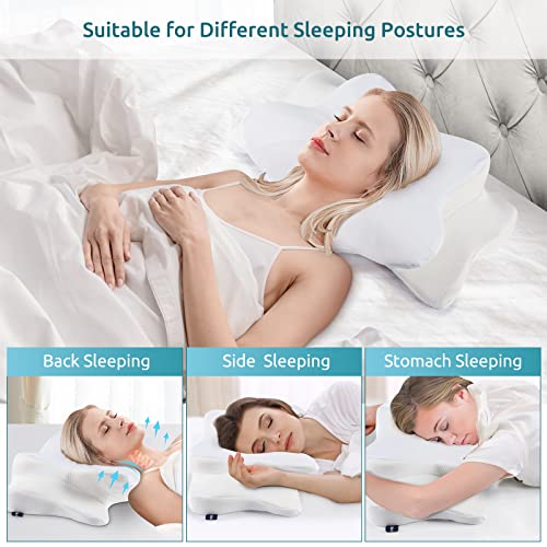 DONAMA CERVICAL PILLOW NECK SHOULDER,CONTOUR MEMORY FOAM STANDAR SIZE - WHITE - Like New