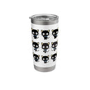 CHOCOCAT MANY EXPRESSIONS TEE STAINLESS STEEL INSULATED TUMBLER - WHITE - Like New