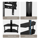 HCCK&CLLASSP H&C TV FLOOR STAND, BLACK TEMPERED GLASS FS03 - BLACK - Like New