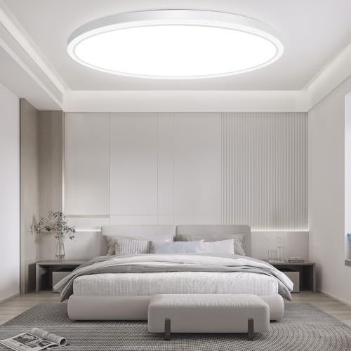 Brightever 15" LED Flush Mount Ceiling Lights 30W 4000LM 5000K Daylight - White - Like New