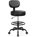 Drafting Chair with Backrest Adjustable Foot Rest Rolling Stool with Wheels - Like New