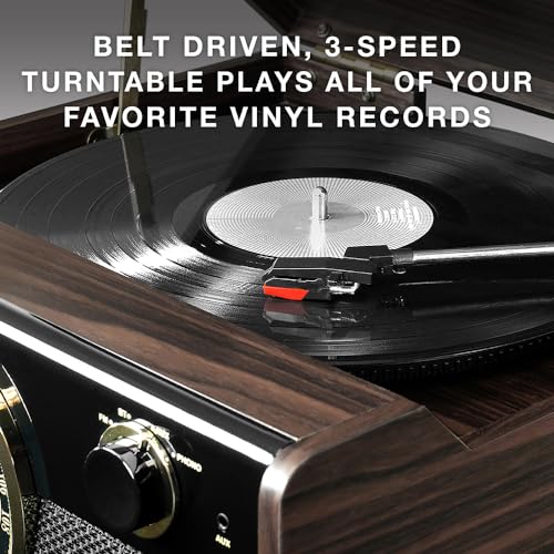 VICTROLA METROPOLITAN MID CENTURY 4-IN-1 BLUETOOTH RECORD VTA-240B - ESPRESSO - Like New