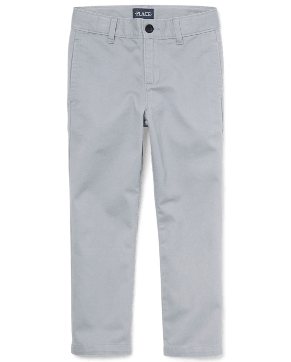 THE CHILDREN PLACE BOYS STRETCH RELAXED CHINO PANTS - SIZE: YOUTH 16S - FIN GRAY - Brand New