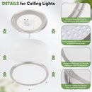 TOBUSA 10" LED Flush Mount Ceiling Light 5 Color Modern Round - Brushed Nickle - Like New