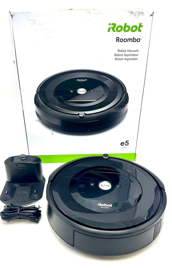 iRobot Roomba E5 5150 Robot Vacuum Wi-Fi Alexa Self-Charging E515020 - Black Like New