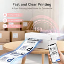 HOOROLA BLUETOOTH THERMAL LABEL PRINTER 4X6 SHIPPING LABEL PRINTER - WHITE - Like New