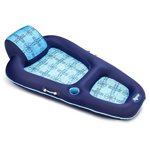 AQULA LUXURY WATER POOL LOUNGE EXTRA LARGE - NAVY/LIGHT BLUE/PEEPOLE - Like New