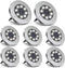 Solar Disk Lights 8 LED Outdoor Ground Landscape (8 Pack) Bright White - Silver Like New