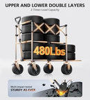 EVERYFUN 480LBS FOLDABLE DOUBLE DECKER WAGON CART BEACH CARTS PW-520A - GRAY - Like New
