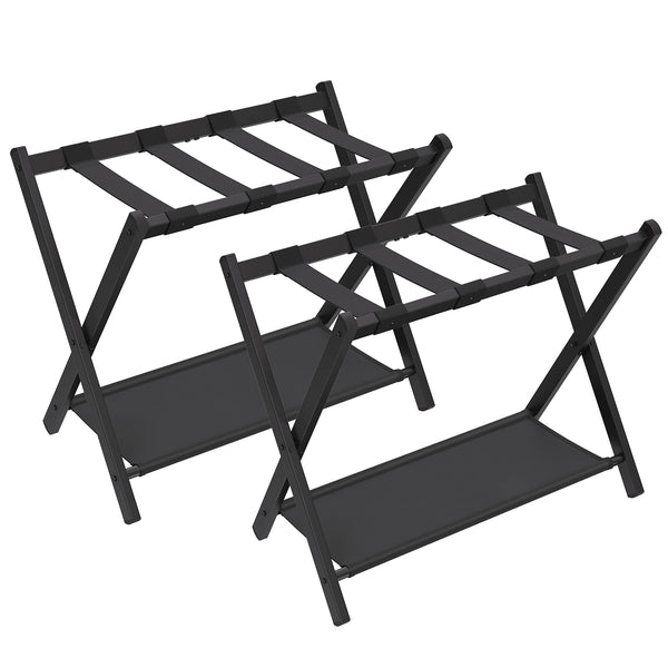 SONGMICS LUGGAGE RACKS FOR GUEST ROOM SET OF 2 SUITCASE STAND URLR003B02 - BLACK - Like New