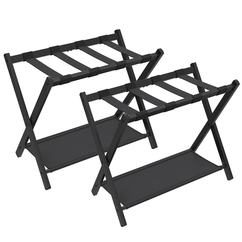 SONGMICS LUGGAGE RACKS FOR GUEST ROOM SET OF 2 SUITCASE STAND URLR003B02 - BLACK - Like New
