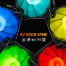 UPHERE 120MM BLACK ARGB COMPUTER CASE FANS 5-PACK HIGH PERFORMANCE COOLING - Like New