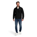 OMRB1533 REEBOK MEN'S MOCK NECK ZIP-UP GRID POLAR FLEECE JACKET BLACK L - Like New