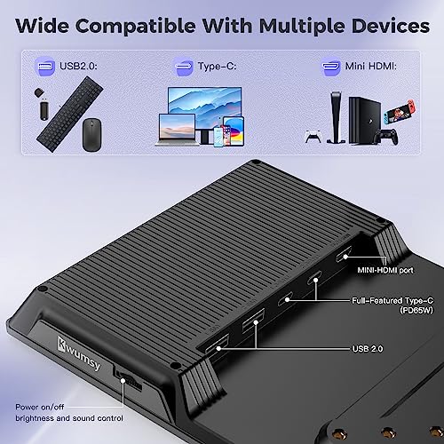SMISEACOW PORTABLE MONITOR, LAPTOP SCREEN EXTENDER KWUMSY S2 TRIPLE - BLACK - Like New