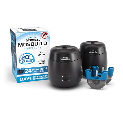 THERMACELL E55 RECHARGEABLE MOSQUITO REPELLER, HIGHLY EFFECTIVE (2 PACK) - BLACK - Brand New