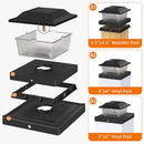 FLYINGOD SOLAR POST CAP LIGHTS, BLACK, 4X4/5X5, 8-PACK - BLACK - Like New
