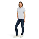 SYDER SPYDER WOMENS WEEKENDER PLATED SHORT SLEEVE JERSEY POLO TOP - MIST BLUE - Brand New