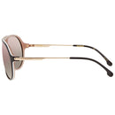 CARRERA HOT 65 SUNGLASSES BLACK GOLD FRAME BROWN MIRROR SILVER LENSES, 63-11-135 - Like New