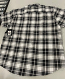 BLACK HORSE MEN'S L WOVEN PLAID SHIRT - BLACK AND WHITE MENS - BLACK AND WHITE - Brand New
