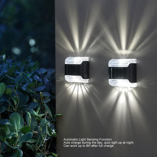 WOOXGEHM 4PCS LED Solar Wall Light, Illuminated Outdoor, - Scratch & Dent