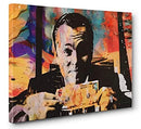 Wall Street Motivational Art Work Fear Greed Framed Canvas Stock Market Wolf - Brand New