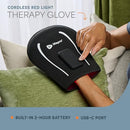 LIFEPRO RED LIGHT THERAPY CORDLESS GLOVE & FOOT WRAP DUAL WAVELENGTHS - BLACK - Like New