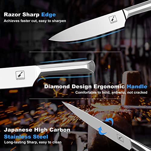 IMARKU 16 PIECE KNIFE SET, STAINLESS STEEL, KITCHEN SHARPENER K19 - DARK GRAY - Like New