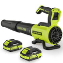 VINCHEST LEAF BLOWER CORDLESS WITH 2× 4.0AH BATTERIES AND CHARGER - GREEN - Like New