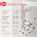 HAILO MINI STEEL STEP STOOL TWO LARGE ANTI-SLIP STEPS - SILVER - Like New